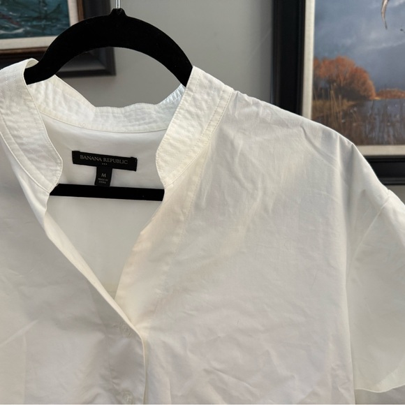 Banana Republic cropped white cotton Button Down Shirt - Picture 5 of 5